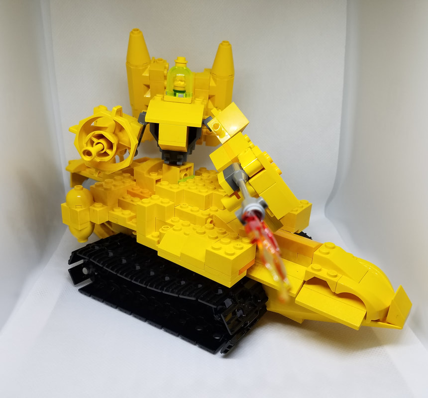 Yellow Lego Tank Mech Robot