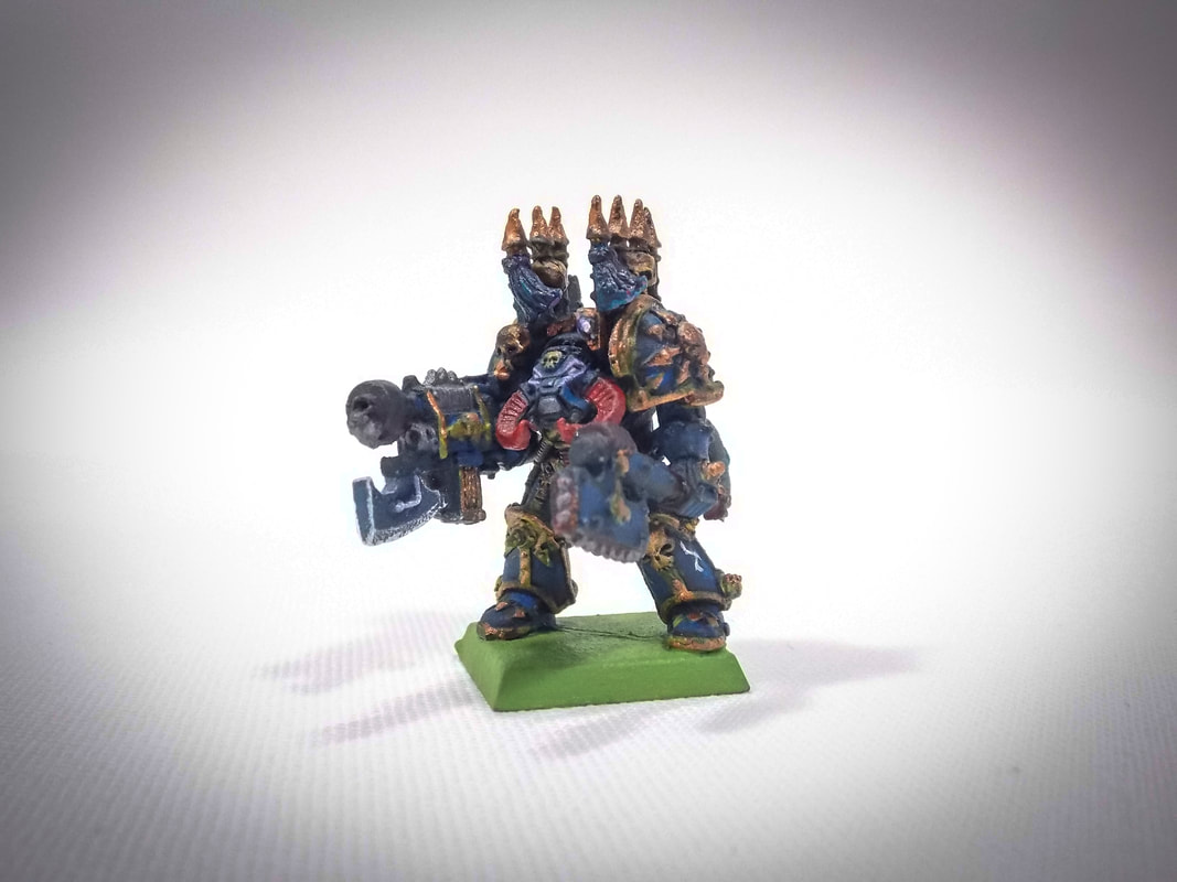 Chaos Space Marine Nightlords Terminator with Combi-Bolter-Flamer and Chain Axe by Tim Kaney - Kaney Kreative